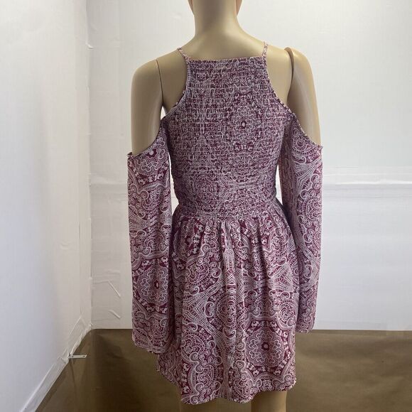 Mi Ami Women’s Smocked Open Shoulder Dress Deep Pink Small Pre Owned - Picture 3 of 16